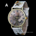 New Fashion Girls Flower Leather Cartoon Quartz Watch